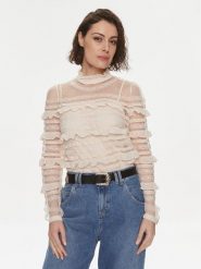 TWINSET Bluzka 241TP2041 Beżowy Regular Fit. Brązowe bluzki damskie Twinset, bez wzorów, z syntetyku, bez kołnierzyka, bez ramiączek. Za 979.99 zł.