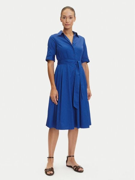 Tatuum Sukienka koszulowa Niki T2503.205 Niebieski Regular Fit. Niebieskie sukienki damskie Tatuum, bez wzorów, z bawełny, bez kołnierzyka, bez ramiączek, koszulowe. Za 249.99 zł.