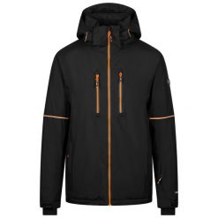 Męska Kurtka Narciarska Joseph. Czarne kurtki sportowe męskie Trespass, m, bez wzorów, z materiału, z kapturem, narciarskie. Za 449.99 zł.