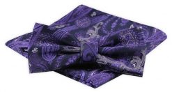 Męska Mucha z Poszetką Alties - Fiolet, Duży Wzór. Krawaty i muchy Alties, bez wzorów, eleganckie. Za 54.00 zł.