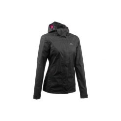 Kurtka turystyczna MH100 WTP damska. Czerwone kurtki sportowe damskie QUECHUA, xs, bez wzorów, z materiału, bez ramiączek, bez kaptura. Za 139.99 zł.