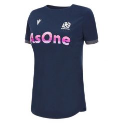 Damski bawełniany T-shirt Écosse Murrayfield Op2 2023. Niebieskie t-shirty damskie Macron, bez wzorów, z bawełny, sportowe, bez kołnierzyka, bez ramiączek. Za 176.50 zł.