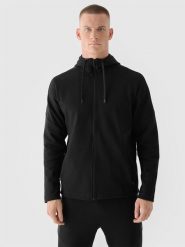 4F Bluza dresowa rozpinana z kapturem męska 4F x Robert Lewandowski - czarna L. Czarne bluzy męskie 4F, l, bez wzorów, z bawełny, z kapturem. W wyprzedaży za 119.99 zł.