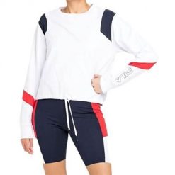 Bluza sportowa damska Fila Pita Cropped Crew W. Białe bluzy damskie Fila, s, bez wzorów, sportowe, bez ramiączek, bez kaptura. Za 112.29 zł.