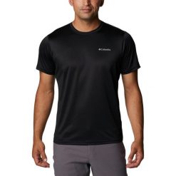Koszulka sportowa męska Columbia Columbia Hike Crew z krótkim rękawem. Czarne koszulki sportowe męskie Columbia, m, bez wzorów, bez ramiączek, trekkingowe. Za 97.99 zł.