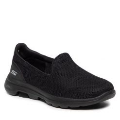 Półbuty Skechers. Czarne półbuty damskie Skechers, bez wzorów, bez obcasa, na płaskiej podeszwie, bez zapięcia. Za 259.99 zł.
