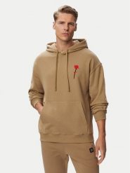 HUGO Bluza Diflow 50574451 Beżowy Relaxed Fit. Brązowe bluzy męskie Hugo, l, bez wzorów, z bawełny, bez ramiączek, bez kaptura. Za 599.99 zł.