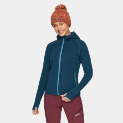 Bluza polarowa turystyczna z kapturem damska Alpinus Oeta. Niebieskie bluzy damskie Alpinus, m, bez wzorów, z polaru, sportowe, bez ramiączek, z kapturem. Za 339.00 zł.