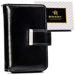 Portfel damski Rovicky RPX-31-ML czarny. Czarne portfele damskie ROVICKY, ze skóry ekologicznej. Za 64.00 zł.
