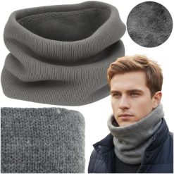 Komin męski na szyję czarny Trizand uniwersalny rozmiar ciepły stylowy dodatek n. Szare szaliki męskie TRIZAND, bez wzorów. Za 30.90 zł.