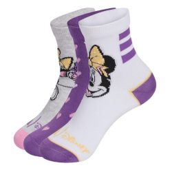 Skarpety Adidas Disney Minnie Mouse. Białe skarpetki damskie Adidas, bez wzorów. Za 64.95 zł.