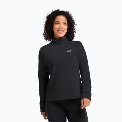Bluza polarowa damska Jack Wolfskin Taunus 100 Half Zip. Czarne bluzy damskie Jack Wolfskin, s, bez wzorów, z materiału, bez ramiączek, bez kaptura. Za 179.99 zł.