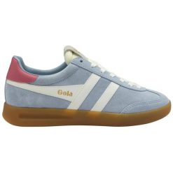 Damskie zamszowe buty sportowe Gola Cyclone. Białe obuwie sportowe damskie Gola, bez wzorów, ze skóry, bez zapięcia. Za 464.50 zł.