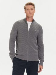 Gant Kardigan 8030263 Szary Regular Fit. Szare swetry męskie GANT, m, bez wzorów, z bawełny, bez kołnierzyka, bez ramiączek. Za 579.99 zł.