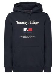 Tommy Hilfiger Bluza Embro Flag MW0MW42735 Granatowy Regular Fit. Niebieskie bluzy męskie Tommy Hilfiger, l, bez wzorów, z bawełny, bez ramiączek, bez kaptura. Za 529.99 zł.