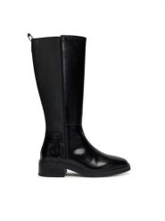 Tommy Hilfiger Kozaki Th Minimal Abrasivato Long Boot FW0FW08979 Czarny. Czarne kozaki damskie Tommy Hilfiger, bez wzorów, ze skóry, bez obcasa, na płaskiej podeszwie, bez zapięcia. Za 879.99 zł.