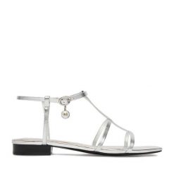 Sandały GINO ROSSI. Szare sandały damskie Gino Rossi, bez wzorów, bez obcasa, na płaskiej podeszwie, bez zapięcia. Za 299.99 zł.