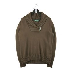 Second life - Damski brązowy sweter - Jak nowy. Brązowe swetry nierozpinane damskie Ralph Lauren, bez wzorów, sportowe, bez kołnierzyka, bez ramiączek. Za 127.76 zł.