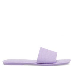 Klapki JENNY. Fioletowe klapki damskie Jenny, bez wzorów, bez obcasa, bez zapięcia. Za 39.99 zł.