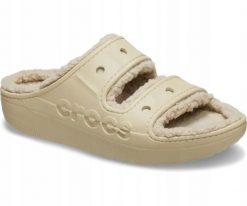 Klapki Dla Dorosłych Crocs Baya Cozzy Sandal. Brązowe klapki męskie Crocs, bez wzorów, z materiału, bez zapięcia. Za 149.99 zł.