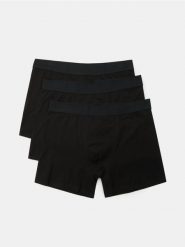 Bokserki long 3 pack - czarny. Czarne bokserki męskie Sinsay, bez wzorów. Za 29.99 zł.