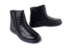 COMFORTABEL 670455-1 schwarz, botki męskie. Czarne botki męskie Comfortabel, na zimę, bez wzorów, bez obcasa, bez zapięcia. Za 404.90 zł.