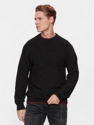 Hugo Sweter Sonderson 50500007 Czarny Regular Fit. Czarne swetry męskie Hugo, m, bez wzorów, z bawełny, bez kołnierzyka, bez ramiączek. Za 529.99 zł.