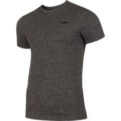 T-shirt męski TSM300 - głęboka czerń melanż. T-shirty męskie 4F, m, bez wzorów, bez kołnierzyka, bez ramiączek. Za 39.99 zł.