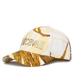 Czapka z daszkiem Just Cavalli. Brązowe czapki damskie Just Cavalli, bez wzorów. Za 249.99 zł.