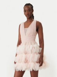 Rinascimento Sukienka koktajlowa CFC0127839003 Różowy Slim Fit. Czerwone sukienki damskie Rinascimento, xl, bez wzorów, z syntetyku, wizytowe, bez kołnierzyka, bez ramiączek. Za 799.99 zł.