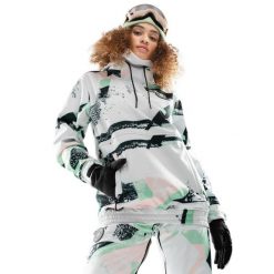 Kurtka snowboardowa damska W1-W Delirium. Białe kurtki sportowe damskie SIROKO, bez wzorów, z softshellu, bez ramiączek, bez kaptura, narciarskie. Za 844.00 zł.