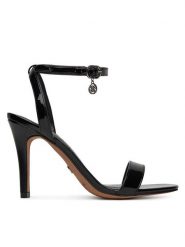 Nine West Sandały S2S15503 Czarny. Czarne sandały damskie Nine West, bez wzorów, z materiału, bez obcasa, na szpilce, bez zapięcia. Za 183.99 zł.