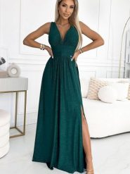 Sukienka Model 490-3 Bottle Green - Numoco. Zielone sukienki damskie Numoco, l, bez wzorów, z elastanu, wizytowe, bez kołnierzyka, plus size, bez ramiączek, maxi. Za 468.08 zł.