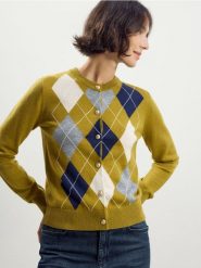 Wełniany kardigan - warm olive. Zielone kardigany damskie Reserved, l, bez wzorów, z wełny, bez kołnierzyka. Za 239.99 zł.