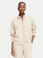 Guess Bluza V6YQ17 K4313 Beżowy Regular Fit. Brązowe bluzy damskie Guess, xxl, z aplikacjami, z syntetyku, bez ramiączek, bez kaptura. Za 394.99 zł.