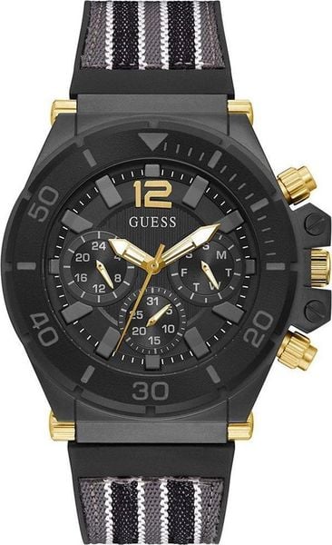 Zegarek Guess Zegarek męski Guess GW0415G3 czarny. Czarne zegarki męskie Guess, z aplikacjami. Za 720.00 zł.