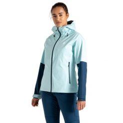 Damska Kurtka Wodoodporna Assert. Niebieskie kurtki sportowe damskie Dare 2B, xl, bez wzorów, z materiału, bez ramiączek, z kapturem, narciarskie. Za 278.99 zł.