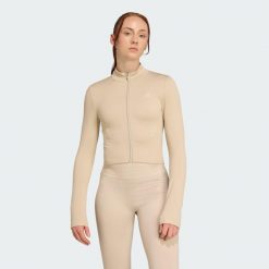 Bluza Workout Essentials Full-Zip Knit. Czarne bluzy damskie Adidas, xl, bez wzorów, bez ramiączek, bez kaptura. Za 219.00 zł.