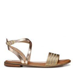 Sandały Geox. Żółte sandały damskie Geox, bez wzorów, bez obcasa, na płaskiej podeszwie, bez zapięcia. Za 399.99 zł.