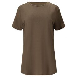 Koszulka damska Athlecia Lizzy Slub. Brązowe bluzki damskie Athlecia, bez wzorów, sportowe, bez kołnierzyka, bez ramiączek. Za 136.50 zł.