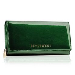 Portfel damski BETLEWSKI ZBPD-BS-106 zielony. Zielone portfele damskie Betlewski, ze skóry. Za 139.99 zł.