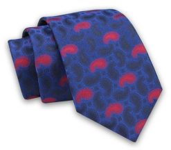 Męski Krawat Alties - Niebieski w Czerwone Paisley. Niebieskie krawaty i muchy Alties, bez wzorów, z tkaniny, eleganckie. Za 49.00 zł.