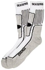 Odzież Skarpety unisex SkatePro Coolmax Inline Skarpety 2-Pak - Biały - 46-48. Biała skarpetki damskie SKATEPRO, bez wzorów, z bawełny. Za 124.99 zł.