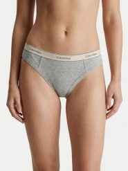 Calvin Klein Stringi LV00QF8771 Szary. Szare majtki damskie Calvin Klein, z bawełny. Za 109.99 zł.