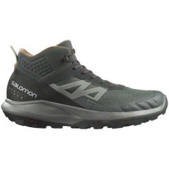 Buty trekkingowe męskie Salomon OUTpulse Mid Gore-Tex. Zielone trekkingi męskie Salomon, z gore-texu, bez zapięcia. Za 491.00 zł.