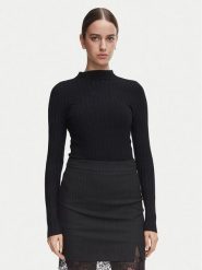 Morgan Bluzka 252-MROYA Czarny Slim Fit. Czarne bluzki damskie Morgan, m, bez wzorów, z syntetyku, bez kołnierzyka, bez ramiączek. Za 189.99 zł.