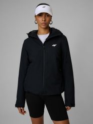 4F Kurtka przejściowa membrana 5000 damska - czarna XXL. Czarne kurtki damskie 4F, na jesień, l, bez wzorów, bez kaptura. Za 299.99 zł.