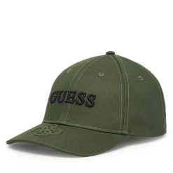 Czapka z daszkiem Guess. Brązowe czapki damskie Guess, z aplikacjami. Za 219.99 zł.