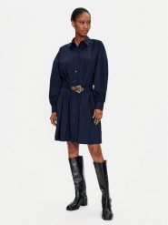 Lauren Ralph Lauren Sukienka koszulowa 250940280001 Granatowy Relaxed Fit. Niebieskie sukienki damskie Lauren Ralph Lauren, bez wzorów, z bawełny, bez kołnierzyka, bez ramiączek, koszulowe. Za 1,119.00 zł.