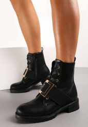 Czarne Botki Workery Sibeka. Czarne botki damskie Renee, bez wzorów, klasyczne, bez obcasa, na płaskiej podeszwie, bez zapięcia. Za 59.99 zł.